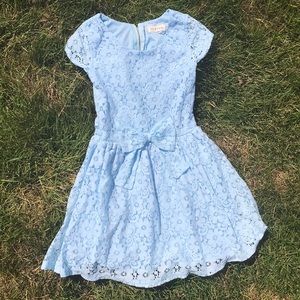 GIRLS LIGHT BLUE LACE DRESS